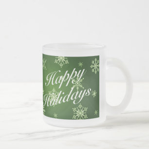 Caneca De Café Vidro Jateado Conjunto de Vidros de Feriado Verde de Férias Fel