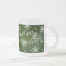 Caneca De Café Vidro Jateado Conjunto de Vidros de Natal Verde da temporada