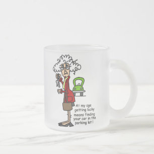 Caneca De Café Vidro Jateado Conseguir Humor Sortudo