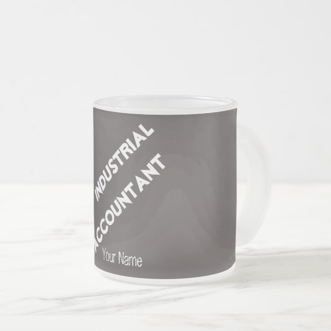 CANECA DE CAFÉ VIDRO JATEADO "CONTABILIDADE INDUSTRIAL" (Frente Esquerda)