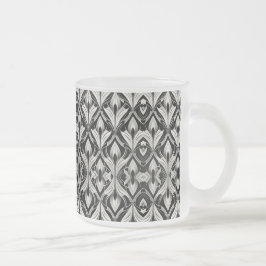 Caneca De Café Vidro Jateado Contraste preto e branco