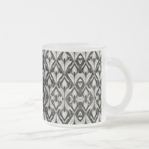 Caneca De Café Vidro Jateado Contraste preto e branco