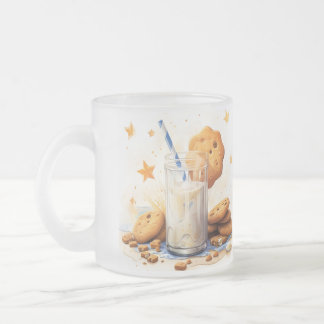 Caneca De Café Vidro Jateado Cookies e Leite