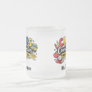Caneca De Café Vidro Jateado Coordenador Professor Caos Personalizado