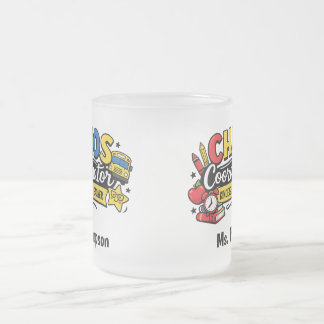 Caneca De Café Vidro Jateado Coordenador Professor Caos Personalizado