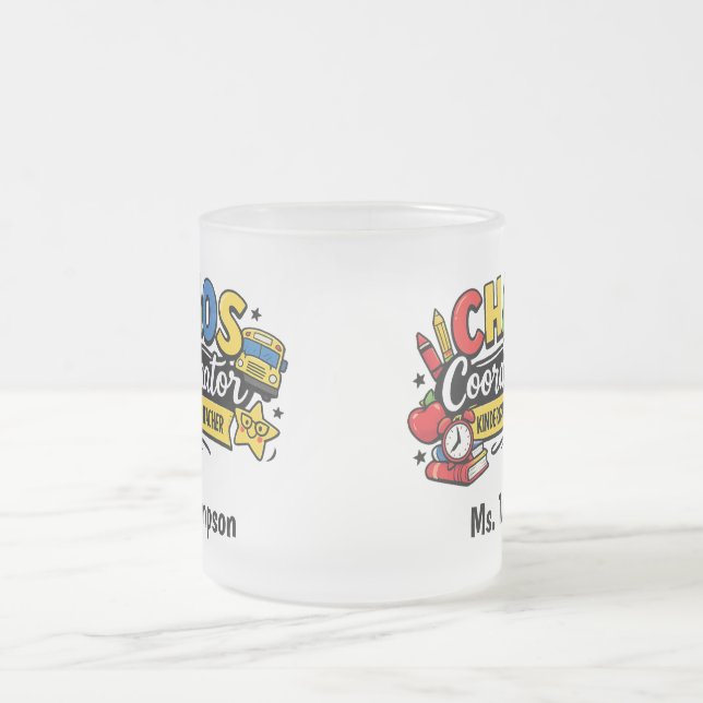 Caneca De Café Vidro Jateado Coordenador Professor Caos Personalizado (Centro)
