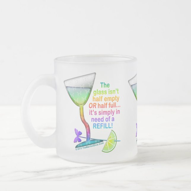 CANECA DE CAFÉ VIDRO JATEADO COPO FROSTED - COPO MEIO CHEIO (Esquerda)