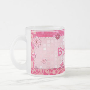 Caneca De Café Vidro Jateado Cor-de-rosa em Jogo Humedecido PERSONALIZADO