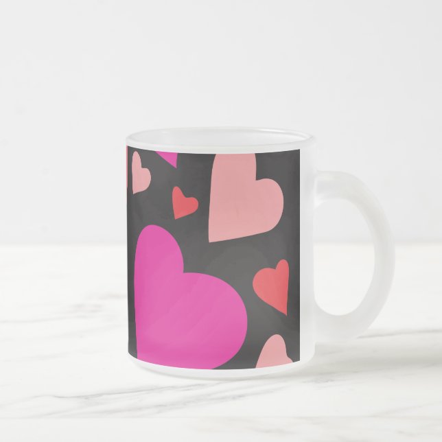 Caneca De Café Vidro Jateado Coração de papel decorativo 1 (Direita)