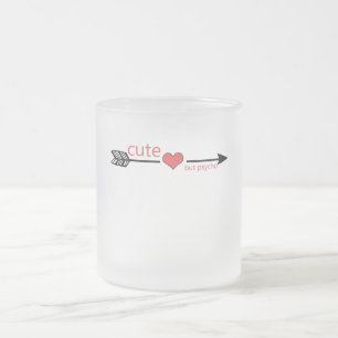 Caneca De Café Vidro Jateado Coração Vermelho de Seta Preta Bonita, mas Psicopa