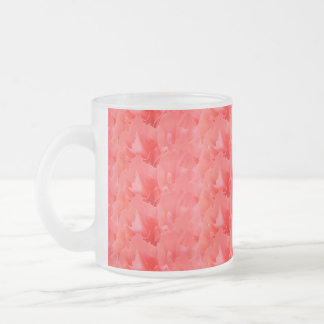 Caneca De Café Vidro Jateado Coral Vermelho - Design Floral Moderno