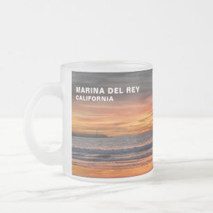 Caneca De Café Vidro Jateado Cores de Pôr do Sol Deslumbrantes - Marina Del Rey