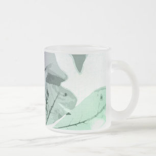 Caneca De Café Vidro Jateado Cores do outono, folhas 5