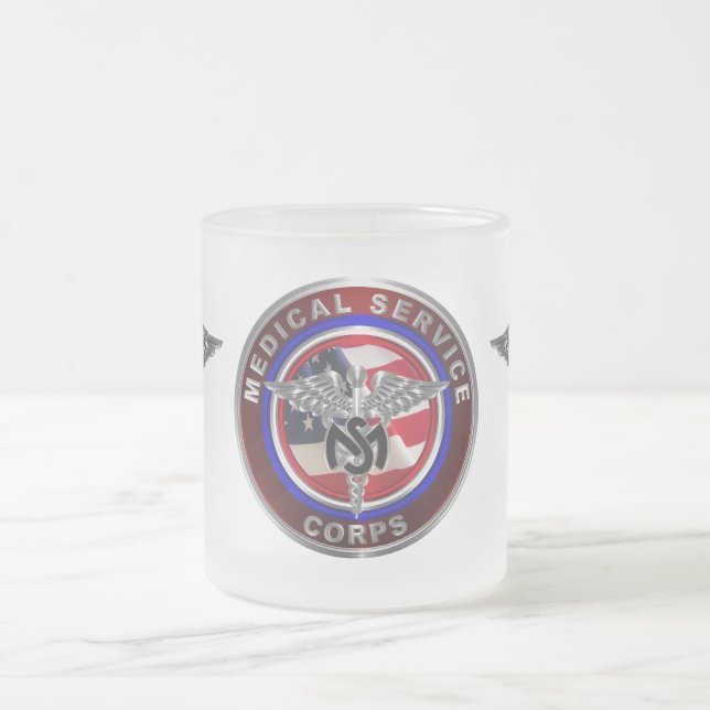 Caneca De Café Vidro Jateado Corpo de Serviço Médico (Centro)