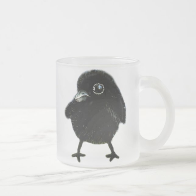 Caneca De Café Vidro Jateado Corvo do bebê (Direita)