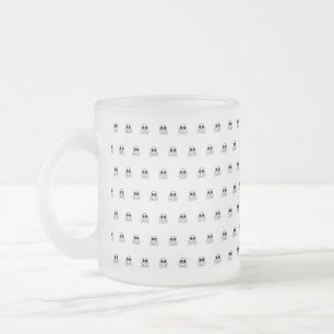 Caneca De Café Vidro Jateado crânio assustador sobre fundo negro