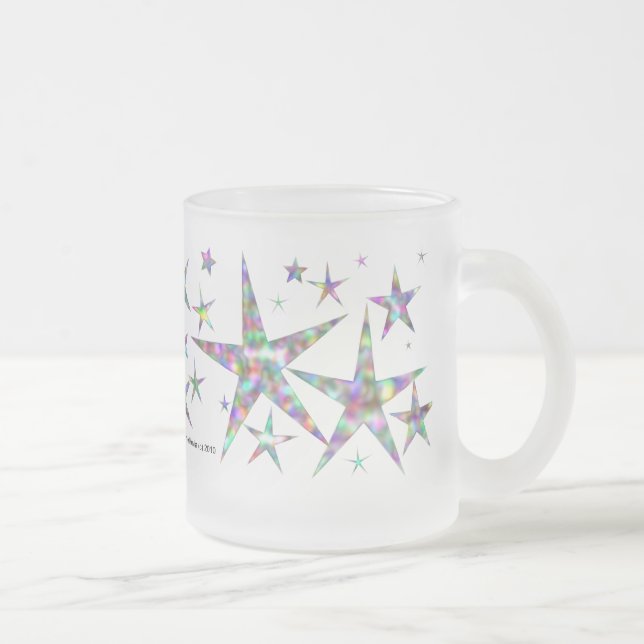 Caneca De Café Vidro Jateado Crianças no coração - Estrelas (1a) - Mug (Direita)