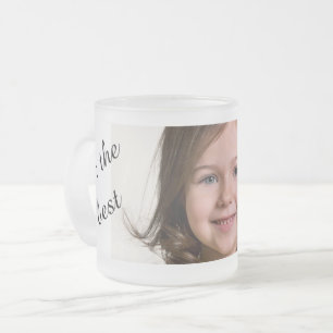 Caneca De Café Vidro Jateado Crie a Foto Personalizada da Criança do Seu Filho