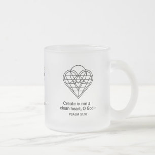 Caneca De Café Vidro Jateado Crie Em Mim Um Coração Limpo