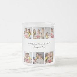 Caneca De Café Vidro Jateado Crie Sua Própria Colagem de 6 Fotos Adicione Seu C