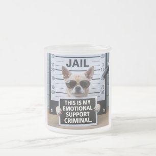 Caneca De Café Vidro Jateado Criminoso de apoio emocional