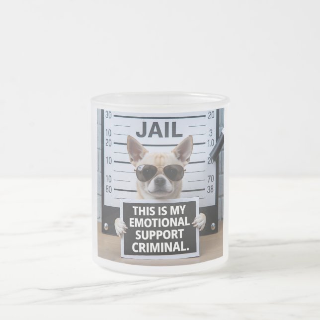 Caneca De Café Vidro Jateado Criminoso de apoio emocional (Centro)