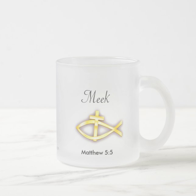 Caneca De Café Vidro Jateado cristão (Direita)