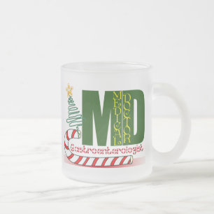 CANECA DE CAFÉ VIDRO JATEADO CRISTMAS GASTROENTEROLOGISTA