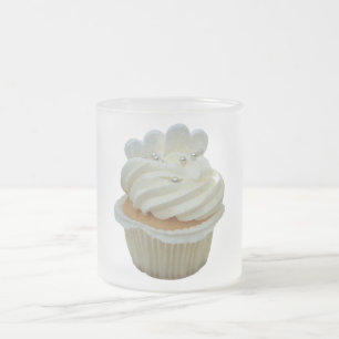 Caneca De Café Vidro Jateado Cupcake de creme com a caneca do vidro dos