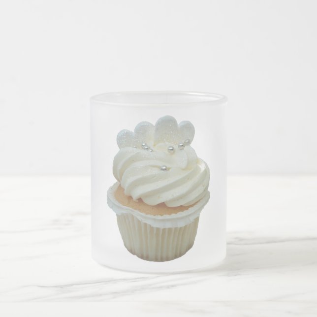 Caneca De Café Vidro Jateado Cupcake de creme com a caneca do vidro dos (Centro)