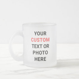 Caneca De Café Vidro Jateado Custom Mug | Add Text, Photo, Logo or Design Here