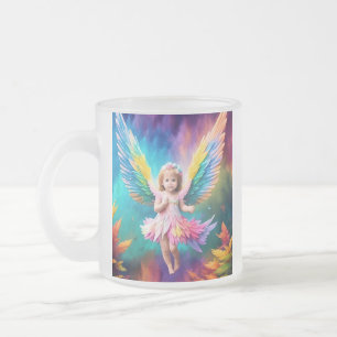 Caneca De Café Vidro Jateado Cute Baby Angel Wings Art-38424