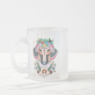 Caneca De Café Vidro Jateado Dachshund Mug