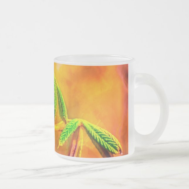 Caneca De Café Vidro Jateado Dança De Fogo (Direita)