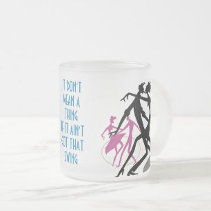 Caneca De Café Vidro Jateado Dança & Swing