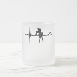 Caneca De Café Vidro Jateado Dance Heart Beat com Stiletto Ela