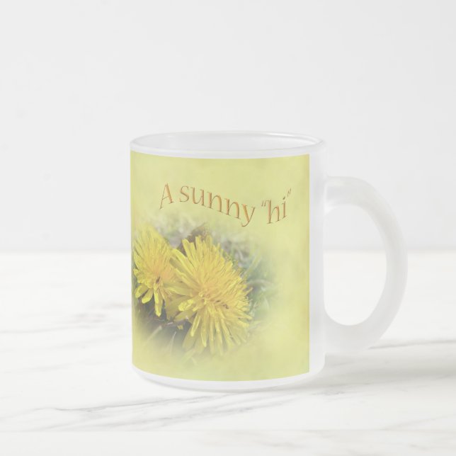 Caneca De Café Vidro Jateado Dandelions - Um Sunny Hi (Direita)
