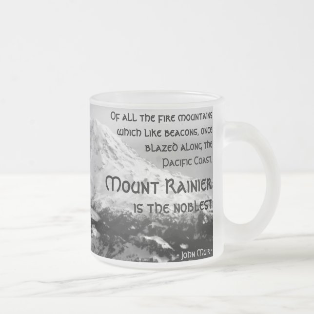 Caneca De Café Vidro Jateado De todas as montanhas do fogo… O Monte Rainier (Direita)