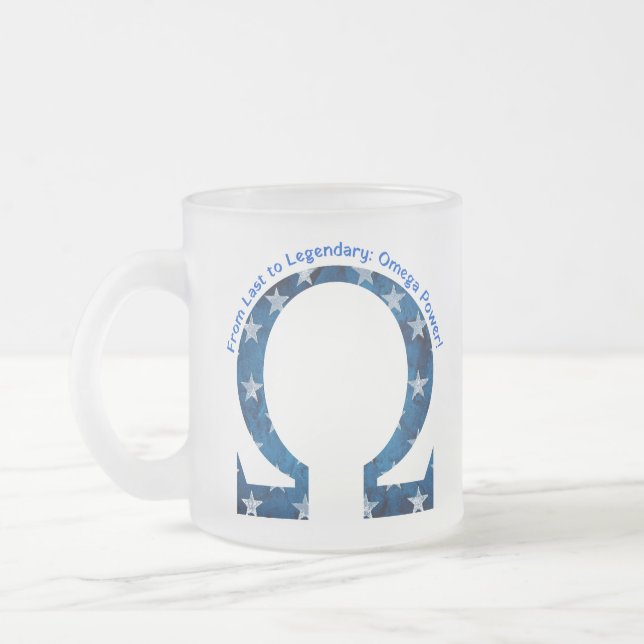 Caneca De Café Vidro Jateado De Último a Lendário: Poder Ômega! (Esquerda)