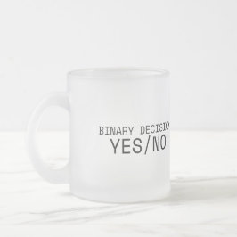 Caneca De Café Vidro Jateado Decisão Binária Sim Não Máquina de Escrever Minima