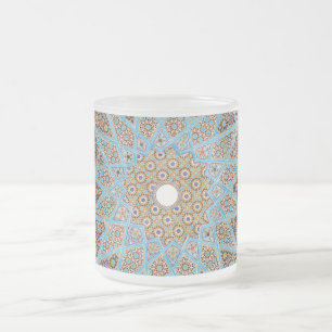 Caneca De Café Vidro Jateado Decoração Árabe Persa Oriental Turca Arabesco