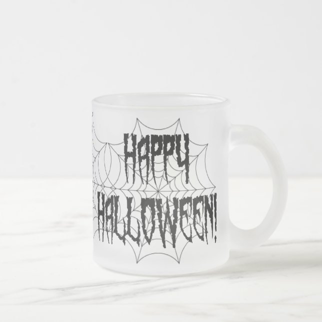 Caneca De Café Vidro Jateado Dedos de Aranha Halloween e Web (Direita)
