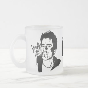 Caneca De Café Vidro Jateado Deke - "eu sou danificado essa maneira "