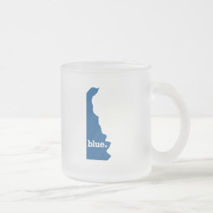 CANECA DE CAFÉ VIDRO JATEADO DELAWARE ESTADO AZUL