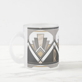 Caneca De Café Vidro Jateado Delícia Art Déco Padrão Personalizado Inicial