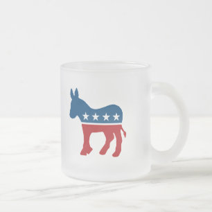 Caneca De Café Vidro Jateado Democrata Donkey