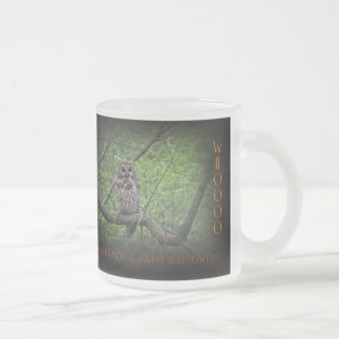 Caneca De Café Vidro Jateado Desejos de Halloween - Coruja Barred