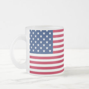 Caneca De Café Vidro Jateado Desenho de Orgulho da Bandeira Americana dos EUA