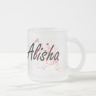 Caneca De Café Vidro Jateado Design conhecido artístico de Alisha com corações