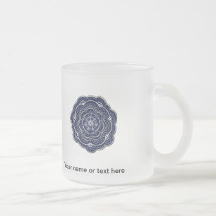 Caneca De Café Vidro Jateado Design da parte inferior da mão desenhada